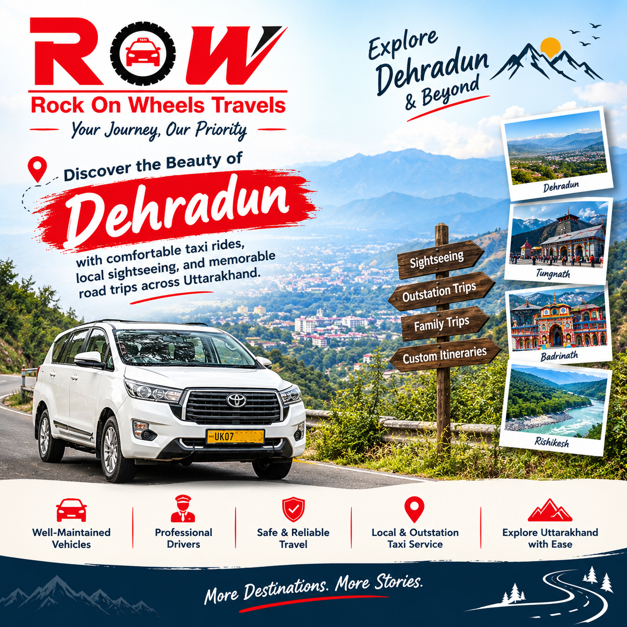  Discover the beauty of Dehradun with comfortable taxi rides, local sightseeing, and memorable road trips across Uttarakhand.